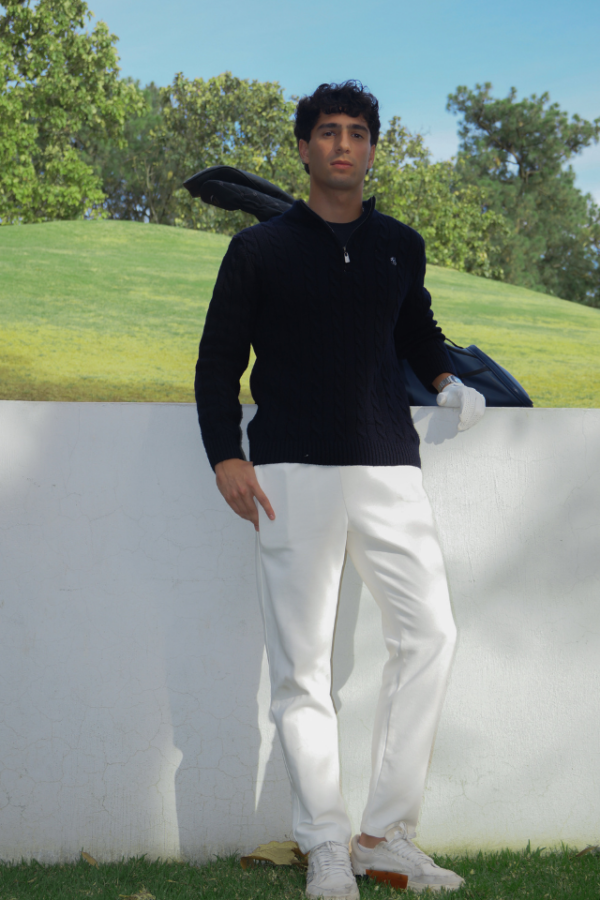 Navy Blue Knit Sweater